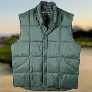 Vintage Y2K Page & Tuttle Golf L Quilted Down Feather Puffer Vest Gorpcore Green